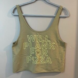 NEW Aerie Offline Will Plank For Pizza Cropped Tank